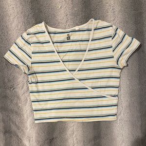 Striped white crop top